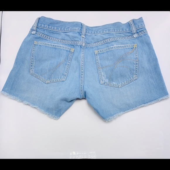 EUC Old Navy Ultra Low Waist Light Wash Distressed Denim Jean Shorts - Picture 2 of 7